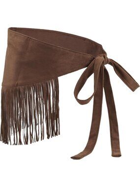 Women Coffee-s69 Triangular Fringe Waist Belt Bohemian Style Rope Braid Tassels